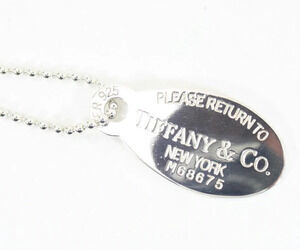 TIFFANY Co to Oval Necklace Long Ball Chain